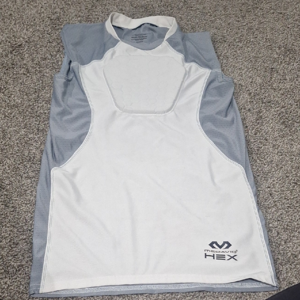 HEX BOYS chest Protector Shirt - White and Gray Youth Medium